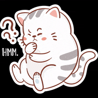 sanahuynh hmm cute cat wondering cat sticker GIF