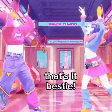 ViolettaJD giphygifmaker high five bestie y2k GIF