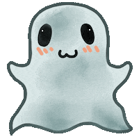 bodkamilla cute ghost shy artbymimii Sticker