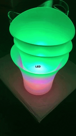 OneTreeHydroponics giphygifmaker led color changing round plastic ice bucket GIF
