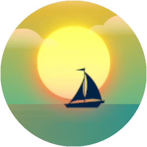 Beach Sunset Sticker by Tummoc