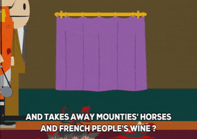 wine curtains GIF by South Park 