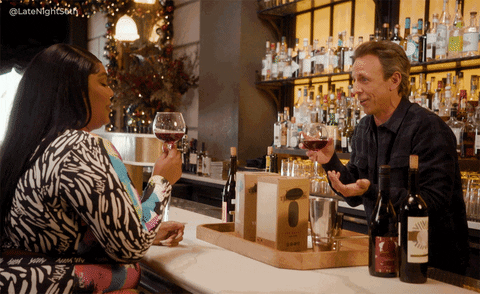 Happy Hour Laughing GIF by Late Night with Seth Meyers