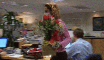 the office flowers GIF