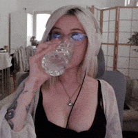 Cute Girl Drinking GIF