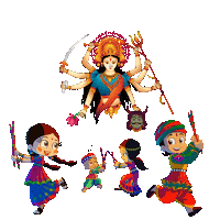 Flowers Navratri Sticker by Chhota Bheem