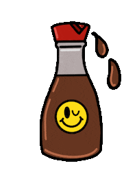 fourfaced wink smiley drip sauce Sticker