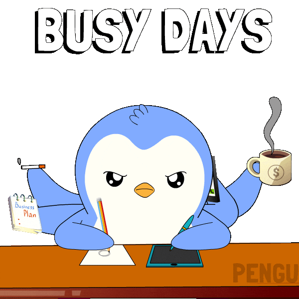 Work Working Sticker by Pudgy Penguins