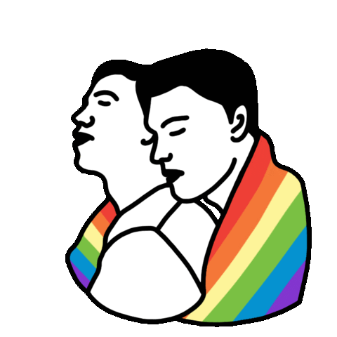 MYVAAY love heart rainbow gay Sticker