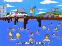 homer simpson swimming GIF