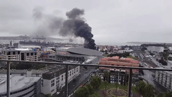 Smoke Visible Across Auckland During Port Fire