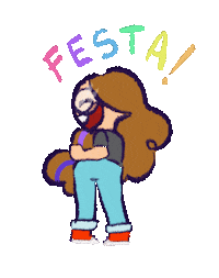 deniseilustra happy paint festa brush Sticker
