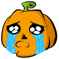 bonnyzed sad halloween cry pumpkin Sticker