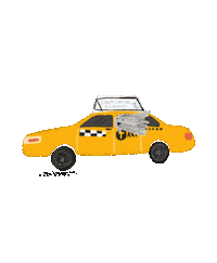 Taxi Cab Sticker by Andrea Caceres