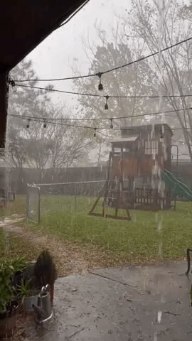 Pouring Rain Hits Houston Area