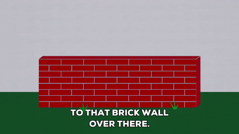 talking a brick wall GIF by South Park 