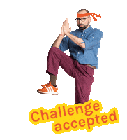 Challenge Accepted Angelo Sticker by Pangramma