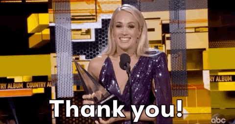 Carrie Underwood Thank You GIF by AMAs