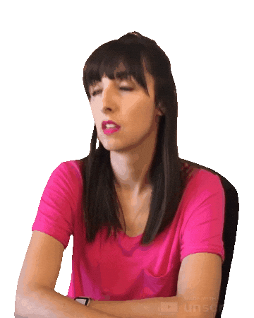 jennrobbins pink bored frustrated eye roll Sticker