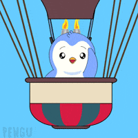 Flying Hot Air Balloon GIF by Pudgy Penguins