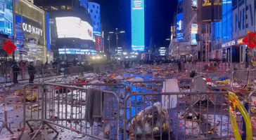 Confetti Covers Times Square Following New Year's Ball Drop
