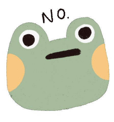 Jellysams giphyupload no nope frog Sticker
