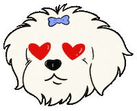 ludvago love heart dog white Sticker