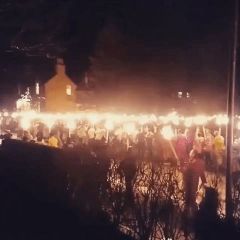 Up Helly Aa Festival Goers Light Up Lerwick With Torches