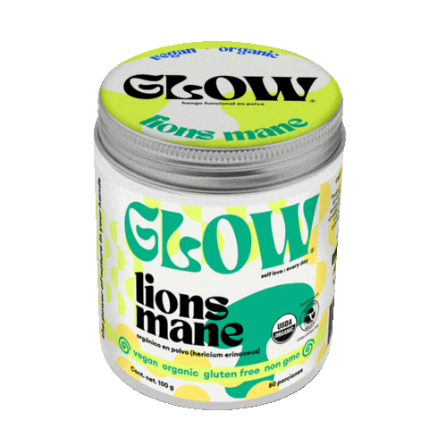 GLOWSuperfoods giphyupload glow adaptogens lionsmane Sticker