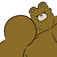 gomgoming gym run bear go Sticker