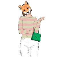 Compania_Fantastica girl fashion pink fox Sticker