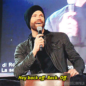 aborddelimpala giphyupload jared padalecki back off aborddelimpala GIF