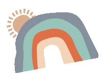 teduhco rainbow sun vibes pretty Sticker