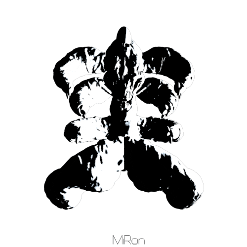 black and white 3d STICKER by Miron