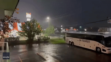 Streaks of Lightning Flash Through Sky in Del Rio, Texas