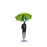 Sad Rain Storm Sticker by Lonely Aliens