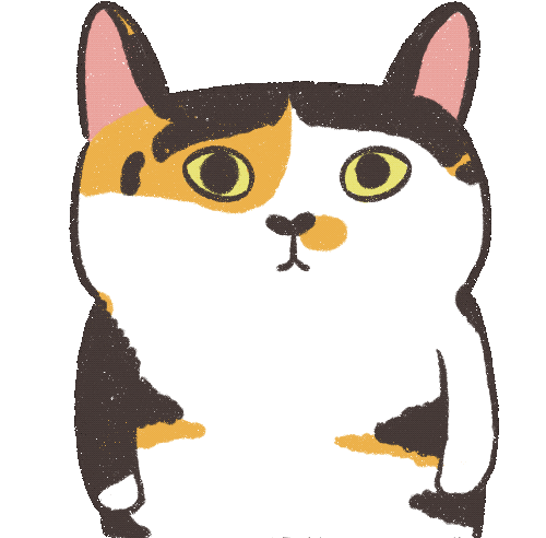 Sad Calico Cat Sticker