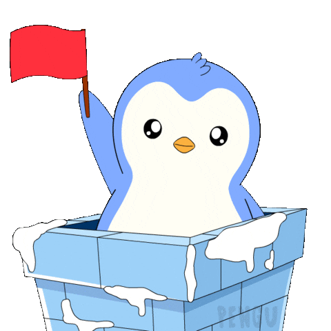 Warning Watch Out Sticker by Pudgy Penguins