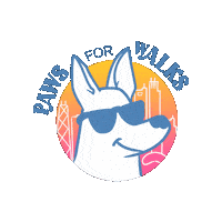 PawsForWalks dog gradient dog walker pet sitter Sticker