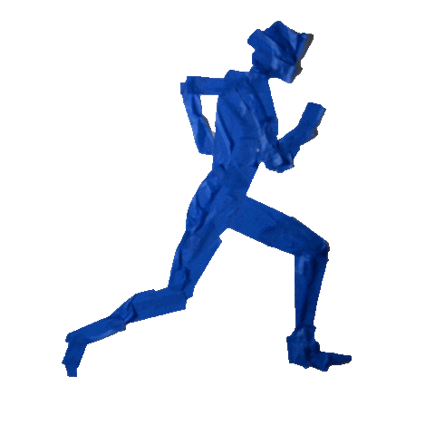 man running bluetarpproject Sticker by Joseph Fontinha