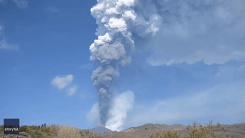 Mount Etna Ash Cloud Rises Above Sicily