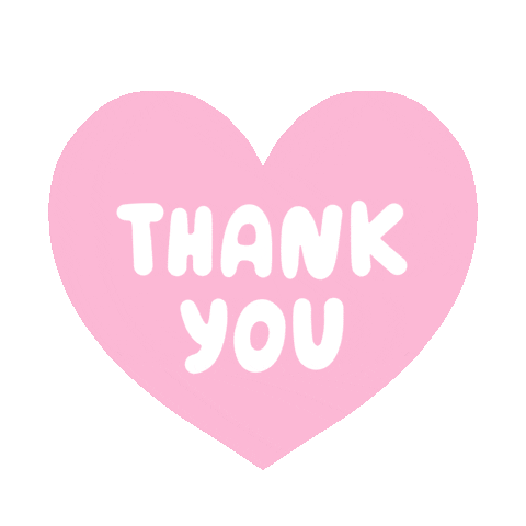 majafaber heart pink white thank you Sticker