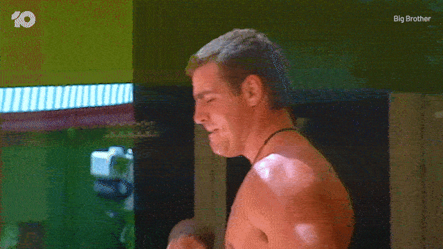 Flex Muscles GIF by Big Brother Australia