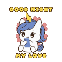 Good Night My Love Bu Sticker by Brave Unicorn