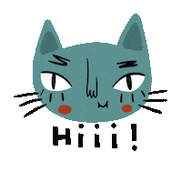 jusdecoconut cat hi chat salut Sticker