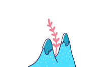mountain leaves Sticker by yessiow
