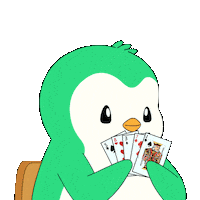 Card Game Penguin Sticker by Abster