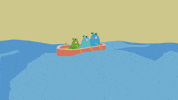 Frog Rowing GIF by Danielle Chenette