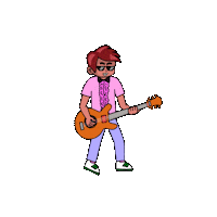 Playing Guitar Sticker