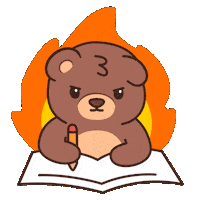 Write It Down Teddy Bear Sticker by BEARISH